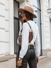 Casual Pure V neck Long sleeve Blouses
