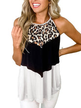Women sexy leopard printed halter u neck vests