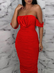 Sexy off soulder women plain evening dresses Paty dress