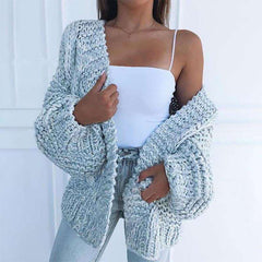 Casual Loose Pure Long sleeve Knit Cardigan