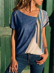 Colorful stripes with contrasting collars T-shirts