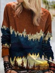 Fashion Print Round neck Long sleeve T-Shirts