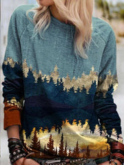 Fashion Print Round neck Long sleeve T-Shirts