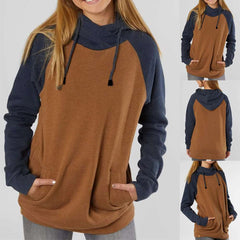 Fashion Gored Long sleeve Pocket Hoodies Sweatshirts