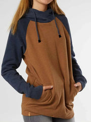 Fashion Gored Long sleeve Pocket Hoodies Sweatshirts