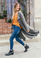 Casual Pure Lapel Long sleeve Vent Trench Coats