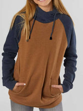 Fashion Gored Long sleeve Pocket Hoodies Sweatshirts