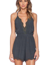 Fashion Pure V neck Vest Lace Jumpsuits