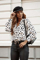 Fashion Print Lapel Long sleeve Blouses