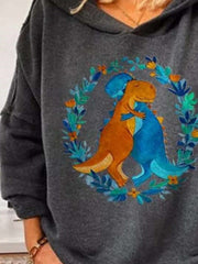Casual Cartoon dinosaur print Hoodies Sweatshirts