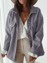Casual Pure Lapel Long sleeve Fastener Pocket Coats