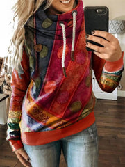 Fashion Casual Retro print Long sleeve Hoodies Sweatshirts