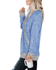Casual Gored Leopard print V neck Long sleeve T-Shirts