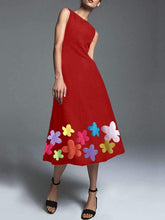 Bohemian round neck Elegant Flower Print Skater Dresses