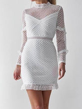 Women Elegant soluble lace wrap hip bodycon dresses