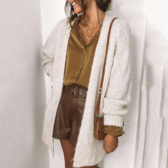 Casual Pure Long sleeve Knit Cardigan