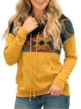 Fashion Gored Print High collar Long sleeve Hoodies Sweatshirts