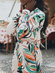 Sexy deep v fashion printed jumpsuits