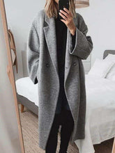 Fashion Pure Lapel Long sleeve Woollen Trench Coats