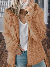 Fashion Casual Pure Hoodie Plush Long sleeve Coats