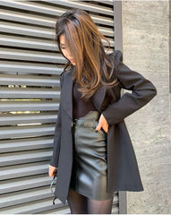 Fashion Pure Lapel Long sleeve Blazer Coats