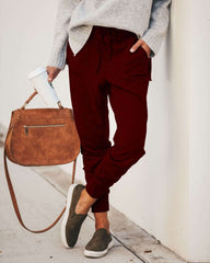 Women Casual Pure Lacing Pencil Pants
