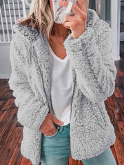 Casual Long Sleeve Cotton-Blend Solid Outerwear Coats