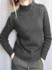 Fashion Pure Retro Figured High collar Long sleeve Knit Sweaters