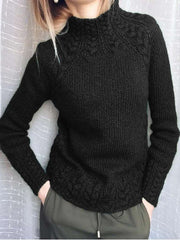 Fashion Pure Retro Figured High collar Long sleeve Knit Sweaters