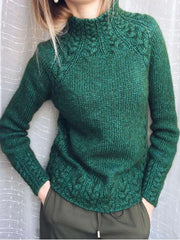 Fashion Pure Retro Figured High collar Long sleeve Knit Sweaters