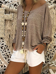 Autumn Round Neck Long Sleeve Woman Simple Casual T-Shirts