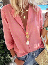 Casual Printed Long Sleeve Single-Breasted Blouses