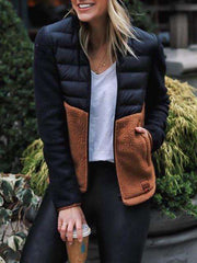 Fashion Gored Stand collar Long sleeve Down feather Jackets