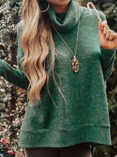 Fashion Casual Pure High collar Long sleeve Irregular T-Shirts