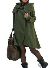 Fashion Casual Pure Lapel Long sleeve Wool Coats