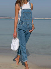Women plain stylish demin long jumpsuits