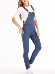 Women plain stylish demin long jumpsuits