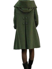 Fashion Casual Pure Lapel Long sleeve Wool Coats