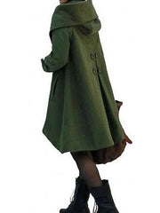 Fashion Casual Pure Lapel Long sleeve Wool Coats