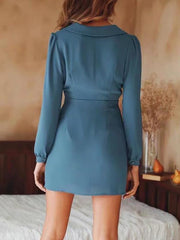 V-neck button-down long sleeves OL Elegant Bodycon Dresses