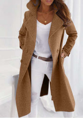 Fashion Pure Lapel Long sleeve Fastener Trench Coats