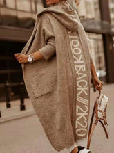 Fashion Casual Word print Knit Hoodie Coats