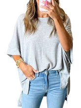 Casual Loose Pure Knit Half sleeve Irregular T-Shirts