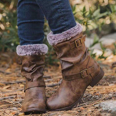 Women Plus Size Winter Flat Heel Winter Boots