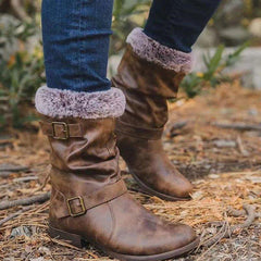 Women Plus Size Winter Flat Heel Winter Boots