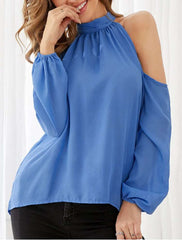 Fashion Casual Pure Off shoulder Long sleeve T-Shirts