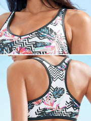 Sexy leaf printed two pieces bikini swimwear