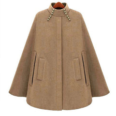 Woolen Medium Long Length Cape Coats For Woman