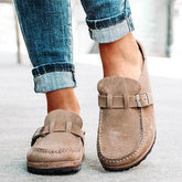 Women Casual Comfy Leather Slip On Sandals Shoes