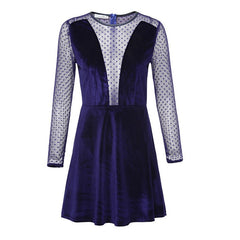 Fashion Gored Long sleeve Lace Shift Dresses